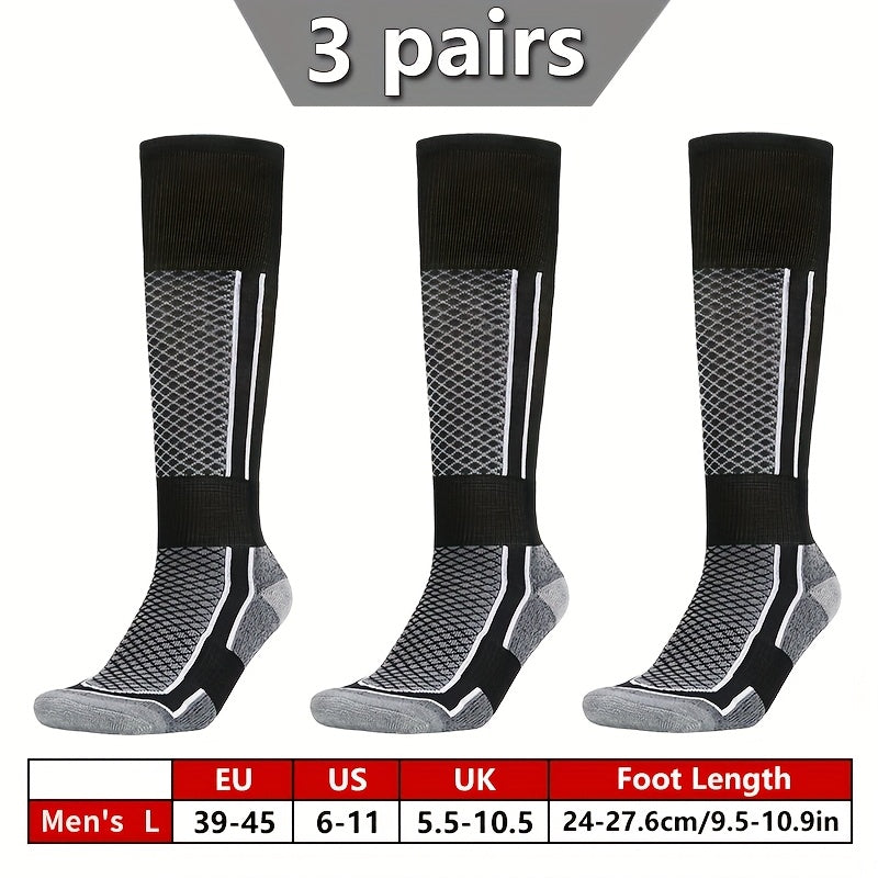 3 Pairs High-Top Thick Sole Men's Socks Women's Socks Equestrian Sports Socks