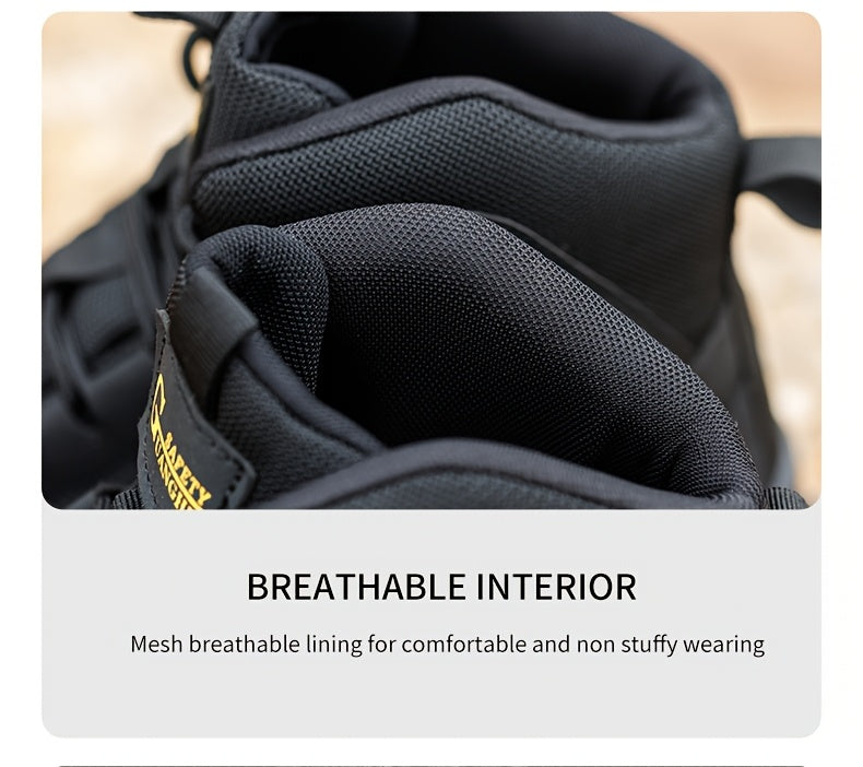 DIAN SEN Men'S Heavy-Duty Steel Toe Work Shoes - Non-Slip TPR Sole, All-Season Indestructible Construction, Impact-Resistant & Anti-Slip Traction - Heavy-Duty Steel Toe