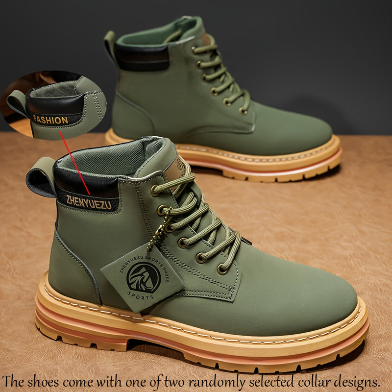 Stivali Uomo Alti Stile British College - Tan/Marrone con Allacciatura