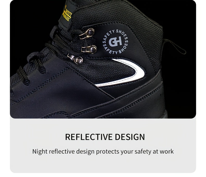 DIAN SEN Men'S Heavy-Duty Steel Toe Work Shoes - Non-Slip TPR Sole, All-Season Indestructible Construction, Impact-Resistant & Anti-Slip Traction - Heavy-Duty Steel Toe