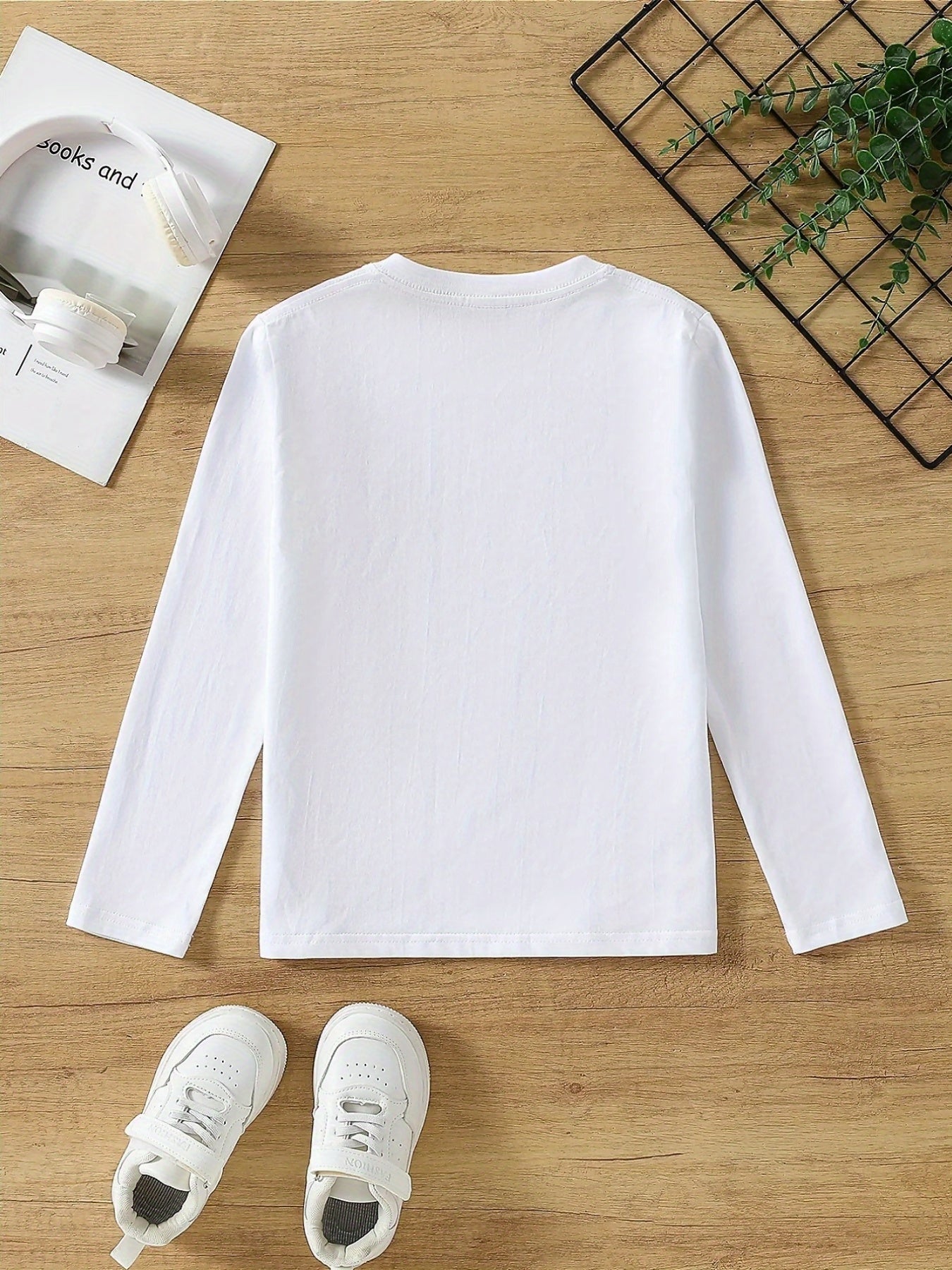 Girls' 100% Cotton Long Sleeve T-Shirt - Soft & Breathable Everyday Top with Horse & Rider Equestrian Print, Round Neck Casual Pink Blouse for Home, Outdoor & Sports | All-Season Comfort, Machine Washable, Ideal for Horseback