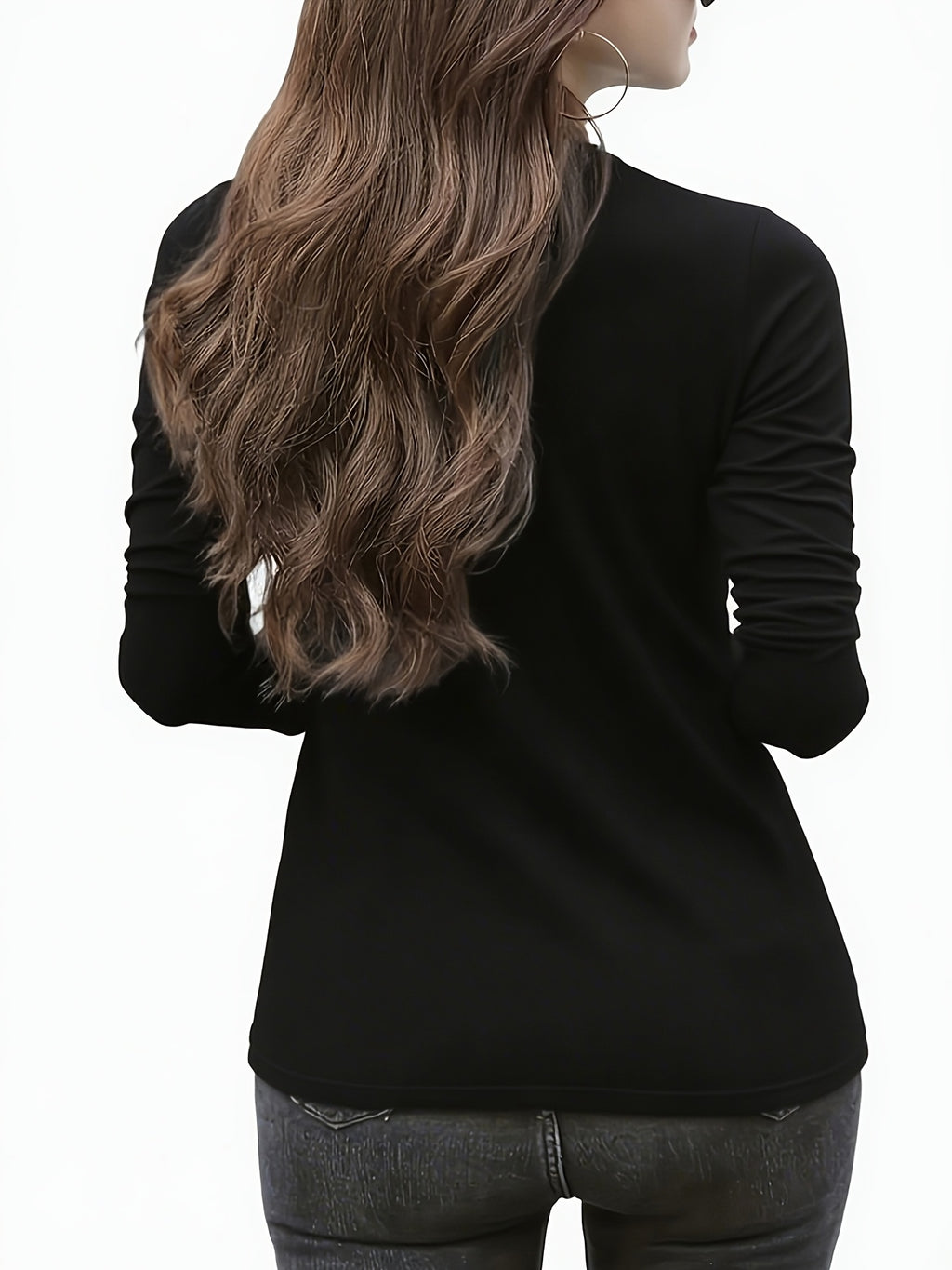 3pcs Women'S Thermal Tops - Long Sleeve Crew Neck, Solid Color, Stretchy & Warm, Casual Style for Fall/Winter, Perfect for Layering or Standalone Outfits, Winter Clothing | Crew Neck Tops | Stretchy Fabric