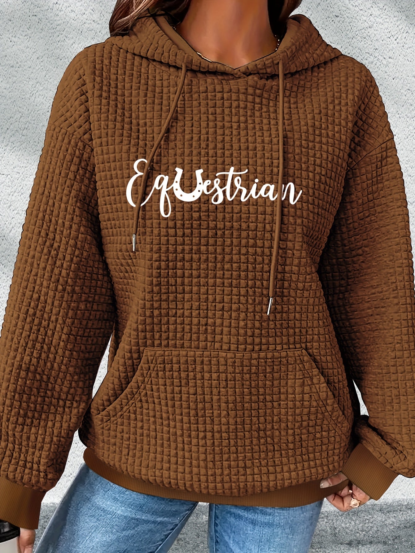 Women's Hoodie - Black with White Cursive Lettering - Hooded Sweatshirt for Horseback Riding, Fall/Winter Casual Pullover - Machine Washable Apparel for Riding Lessons, Shows & Casual Attire, Horse Accessories, Fall Winter We