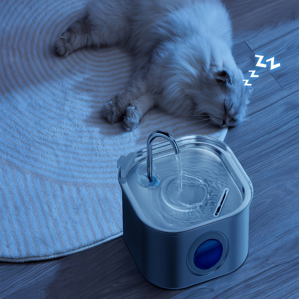 3.2L/108z Automatic Cat Water Fountain Stainless Steel Pet Water Feeder Dog Water Fountain with window Multi-Filtration System Silent Suitable for Many Pets Easy to Clean 2 Flow Mode plug-in Cat and Dog Water Feeder No 5V 1A