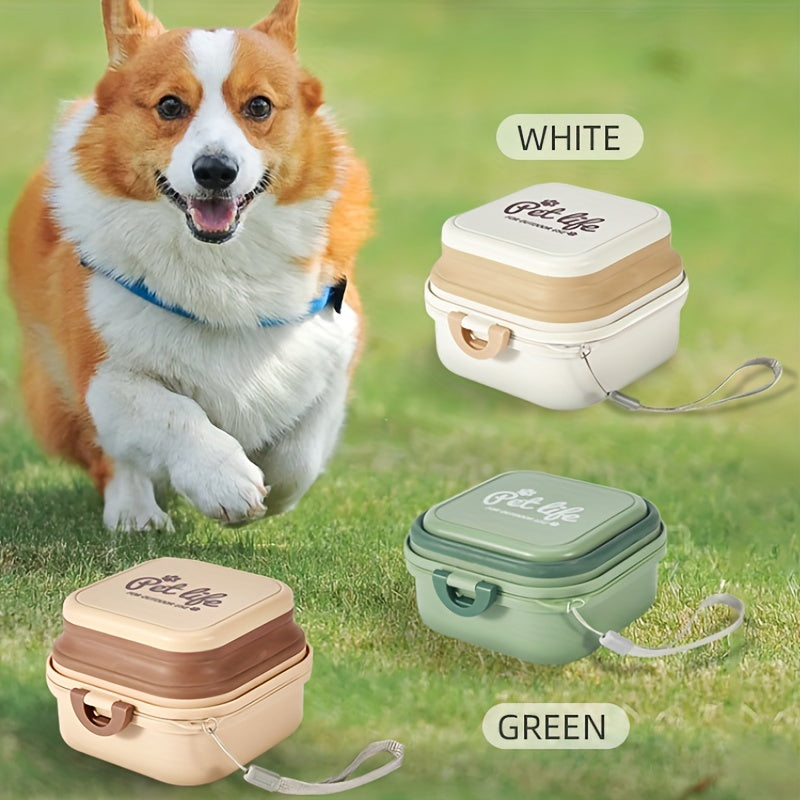 Multifunctional Collapsible Pet Double Bowls Portable Plastic Double-Layer Leak Proof Dog Food Bowl Water Bowl For Pet Outdoor Traveling Camping Walking Supplies