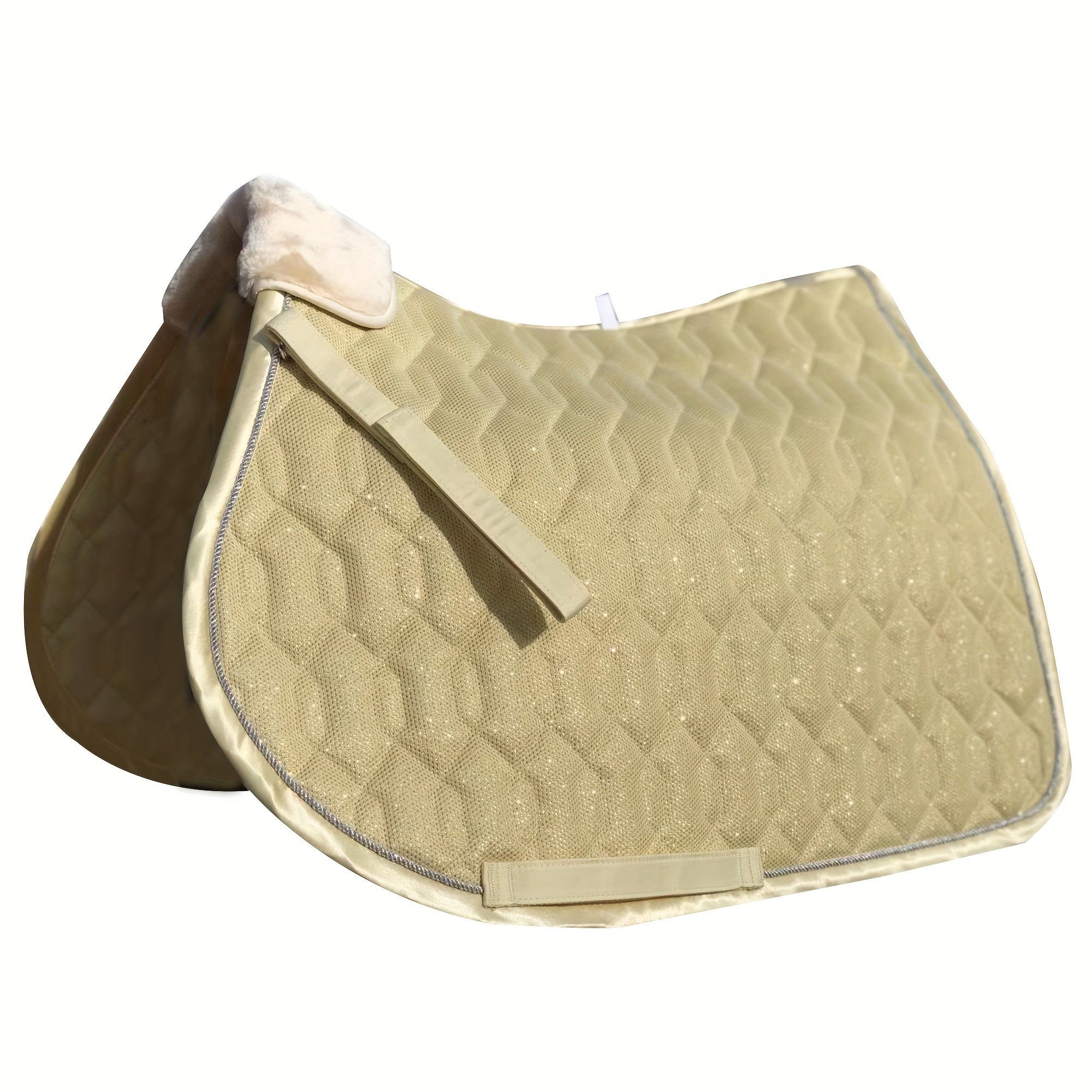 Tappetino Dressage Glitter Mesh con Banda Pelliccia Removibile - Bianco/Viola/Blu