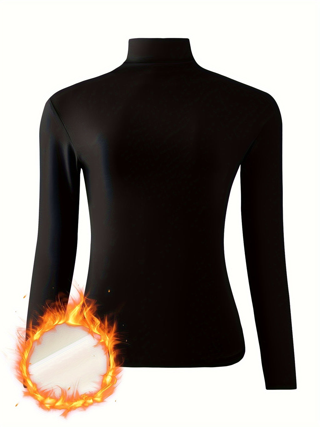 [3pcs Women'S Thermal Base Layer Tops] 3-Pack Women'S Thermal Base Layer Tops, Polyester Knit Warm Half-Turtleneck Shirts for Autumn and Winter