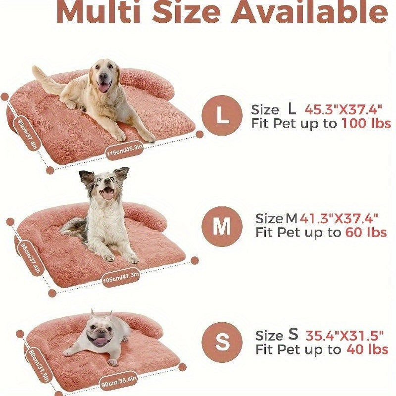 Large Dog Sofa Bed with Plush Faux Fur Cushion - Washable & Non-Slip Pet Furniture for All Sizes (Small to Large Dogs & Cats) - Cozy Car, Bedroom, Sofa & Bed Use, Dog Sofa Bed, Cozy Pet Furniture, Plush Pet Bed, Soft Pet Bed