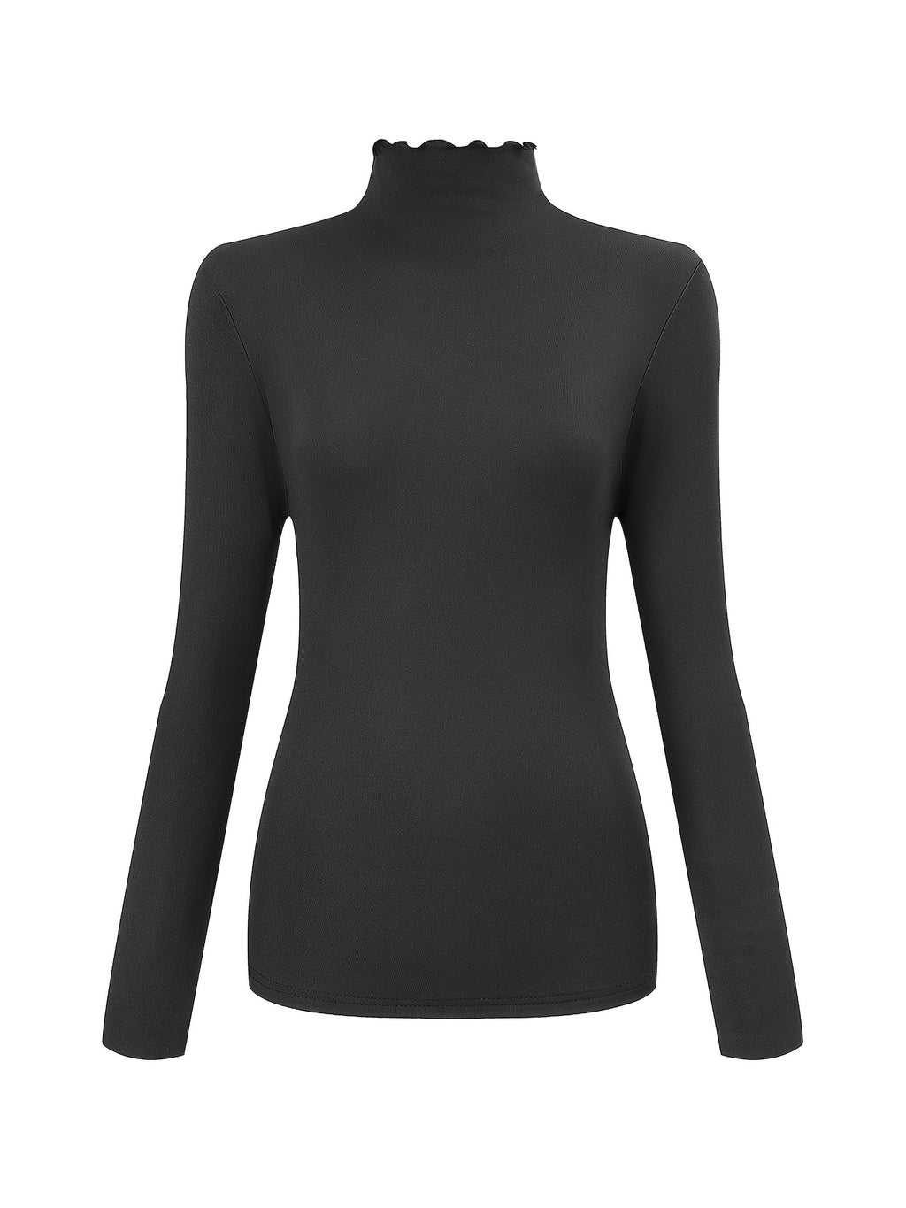 3pcs Women's Thermal Long Sleeve High Neck Tops - Stretchy Lace Collar Layering Shirts, Slim-Fit Winter Base Layers in Black/White/Grey | Soft Warmth for Casual & Formal Outfits, Hand Washable High-Elastic Fabric