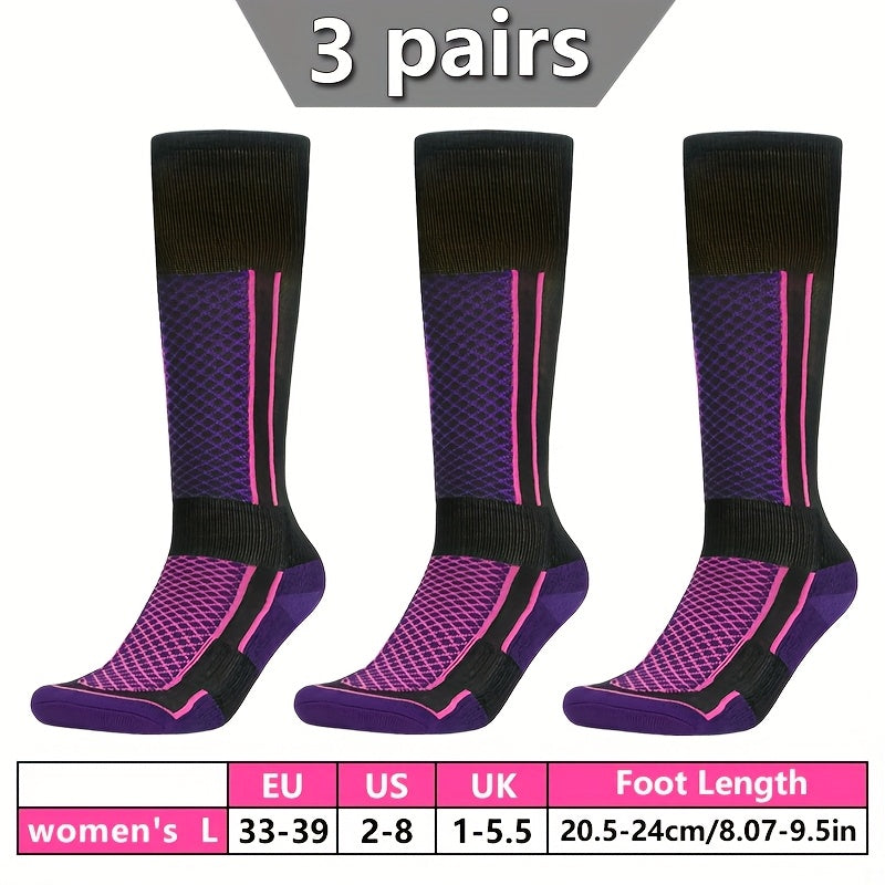 3 Pairs High-Top Thick Sole Men's Socks Women's Socks Equestrian Sports Socks