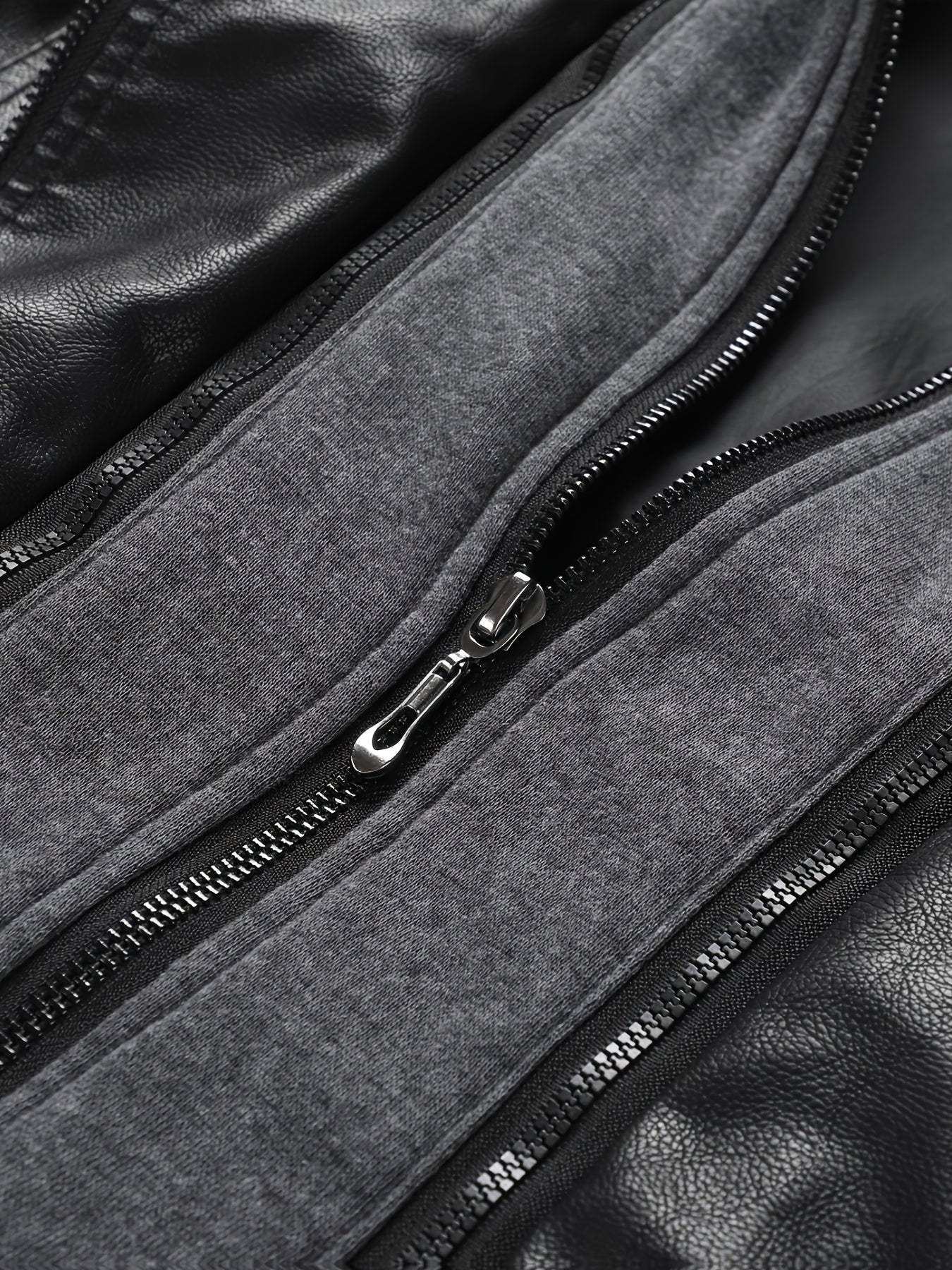 PUPU Women's Retro Leather Jacket - Black Long Sleeve Zipper Front Jacket with Pockets, Machine Washable Casual Outerwear for All Seasons