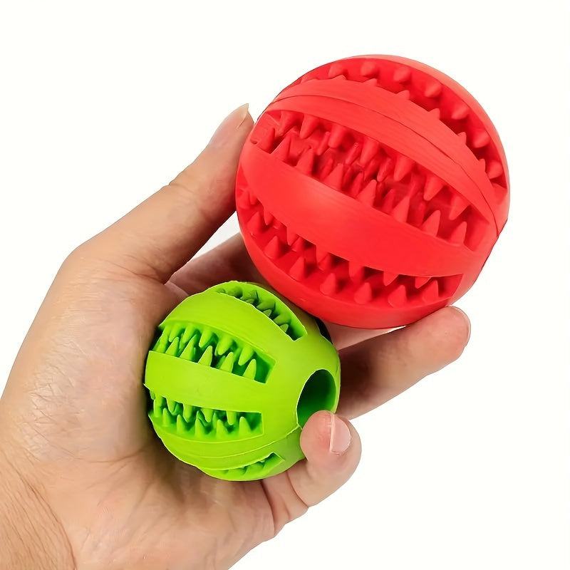 1pc Small Dog Ball Toy, Interactive Stretchy Puppy Chew Toys, Teeth Cleaning Rubber Food Ball Toys, Pet Accessories, Dog Toy Ball, Watermelon Ball, Teething Ball, Anti-bite Rubber Ball, Large And Small Dog Ball Pet Toys