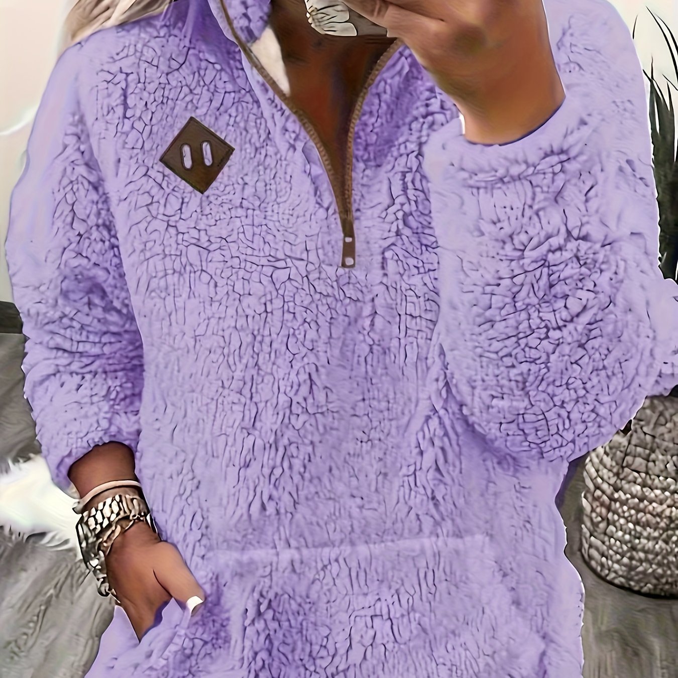 Women'S Cozy Fleece Zip-Up Sweatshirt with Stand Collar - Light Blue, Long Sleeve, Casual Fall/Winter Pullover, Soft & Warm, Perfect for Casual Attire, Casual Winter Wear | Stand Collar Sweatshirt | Zippered Pullover, Sweater