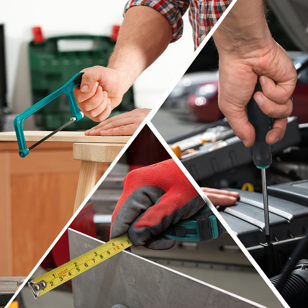 198pcs Heavy-Duty Industrial Hand Tool Set with Socket Wrenches, Screwdrivers, Pliers & Hammer - All-in-One Portable Toolbox with Sturdy Carrying Case, Ergonomic Handle & Organized Compartments - Ideal for Auto Repair, Home M