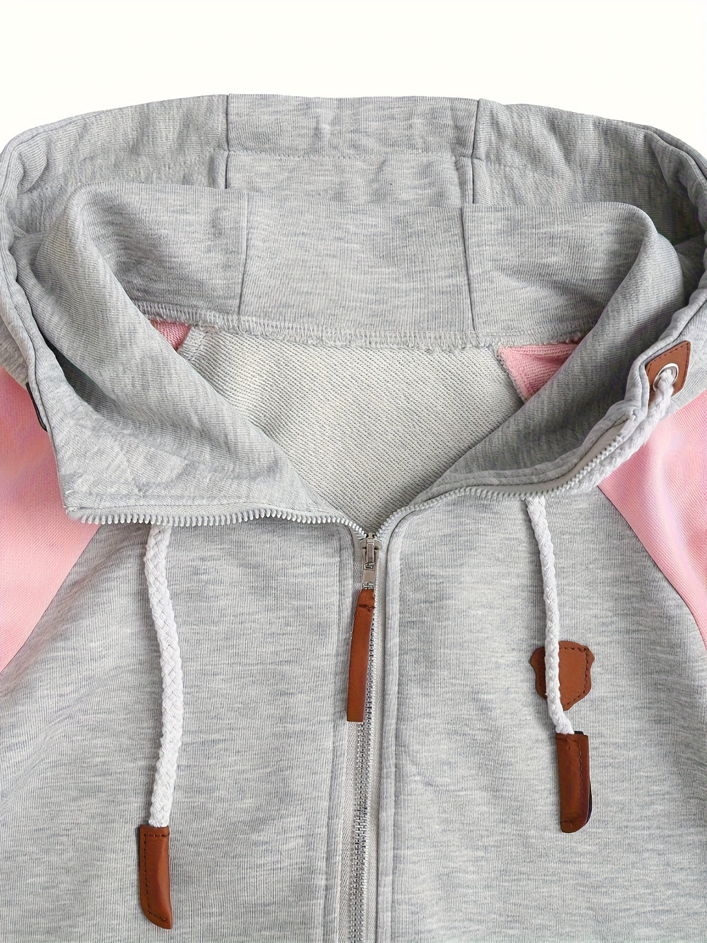 European and American Fashion Autumn and Winter New Women's Hoodie Casual Jacket Zipper Mixed Color Women's Coat Top Sweatshirt, Streetwear Fashion, Casual Wear, Trendy Sweatshirt, Stylish Outerwear, Soft Texture, Durable Fab