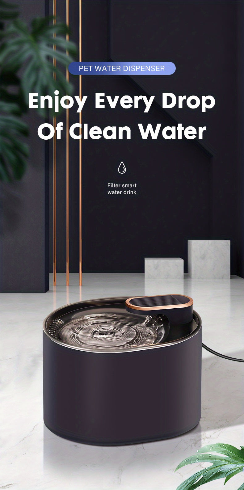 Automatic Pet Water Fountain Cat Dog Water Fountain Automatic Water Dispenser For Dogs Cats, Cat Dog Supplies