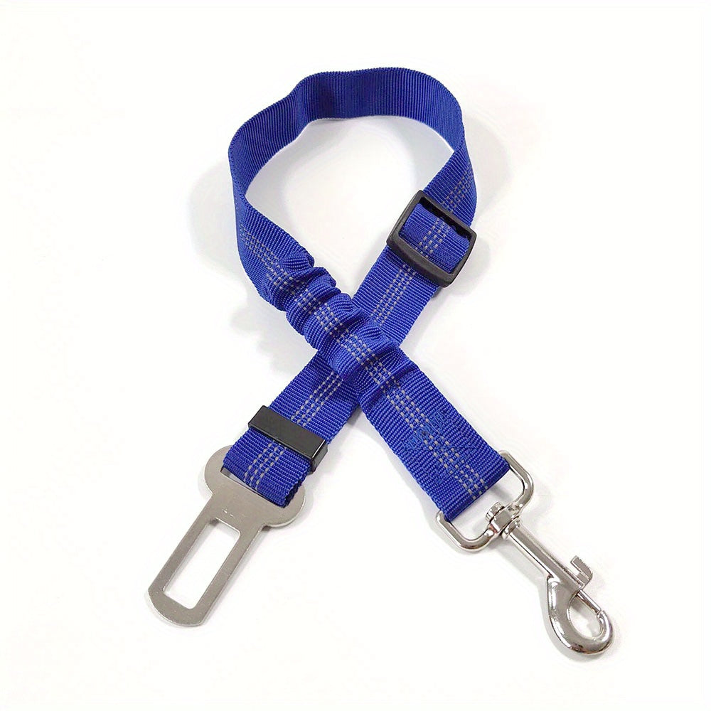Durable Nylon Dog Seat Belt - Adjustable Car Safety Harness with Leash for Secure Travel