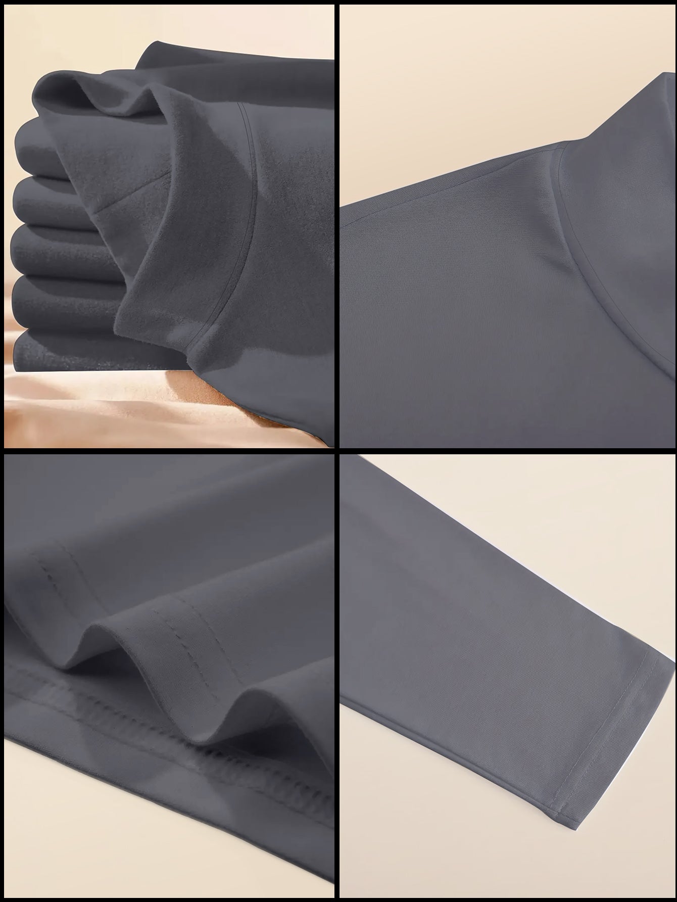 Women'S Elegant Half-Turtleneck Long Sleeve T-Shirt - Soft Fleece-Like Fabric, Black with White Horse Silhouette & Golden Accents, Machine Washable, Versatile Casual & Formal Wear, Winter Warmth, 2025 Autumn Winter Essential,