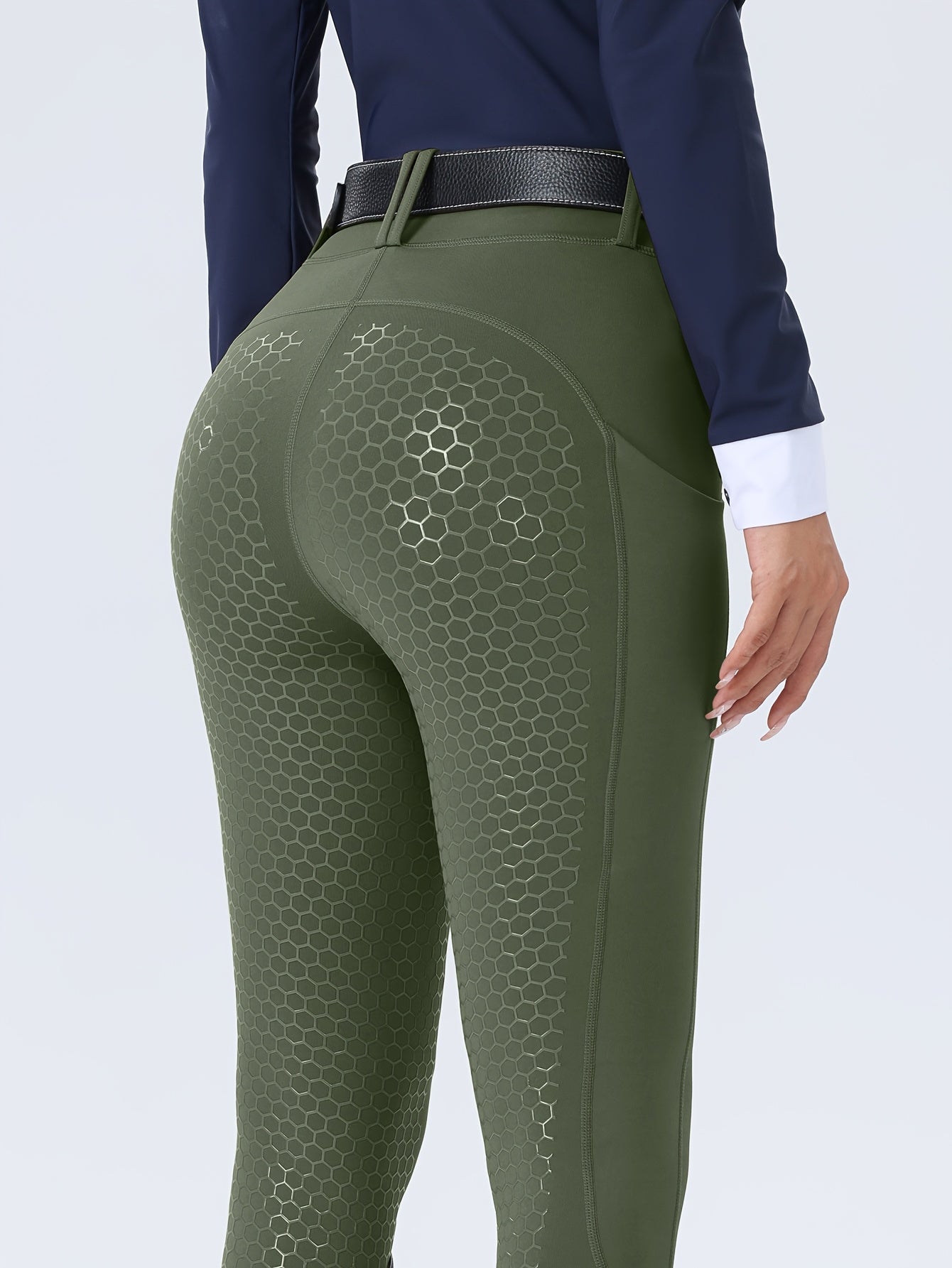 Women's High-Waisted Equestrian Riding Pants - Full Seat Stretch Slim-Fit Bifur Gaps, Durable Machine-Washable Trousers with Pockets for Horseback Riding & All-Season Wear