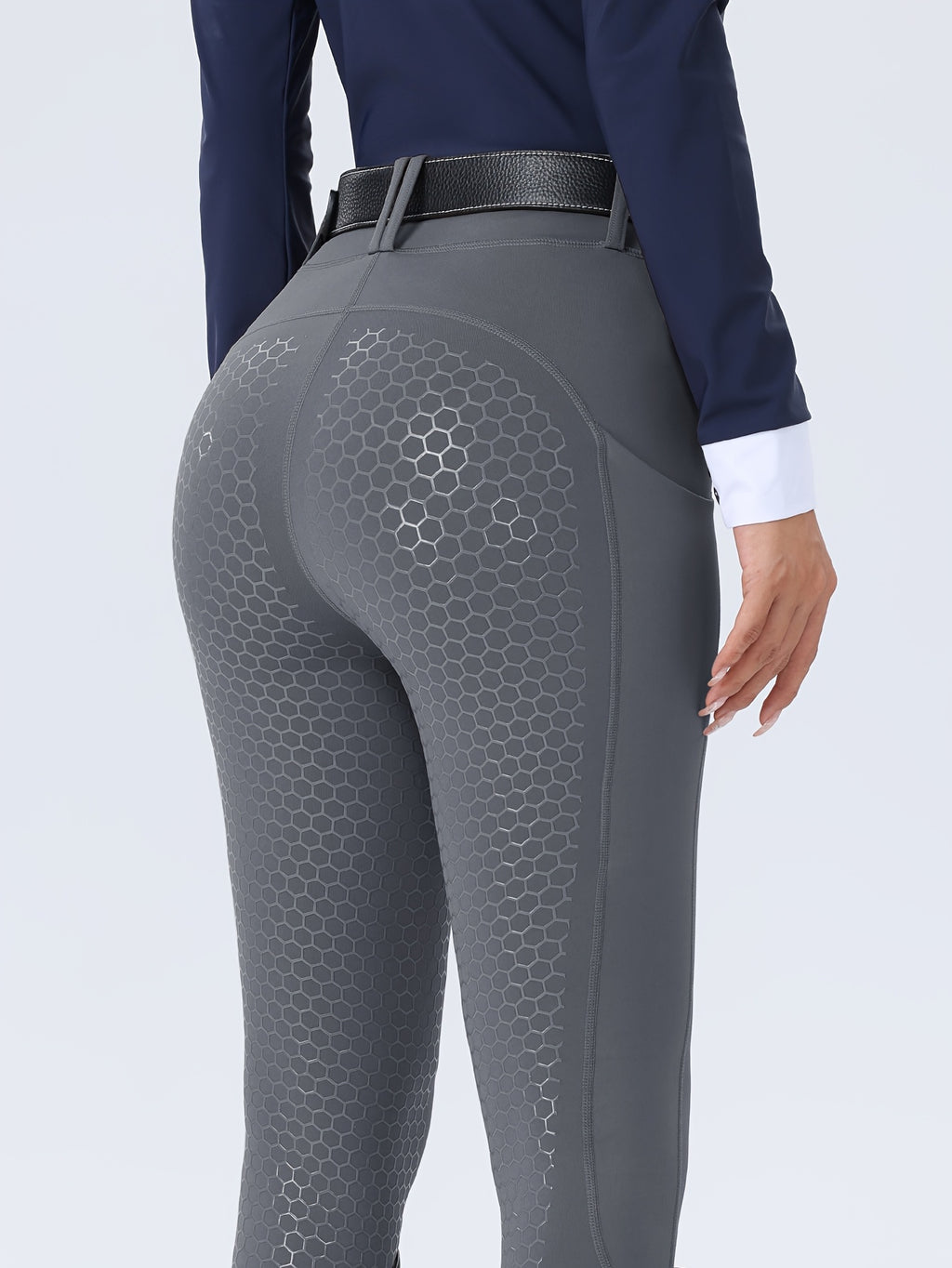 Women's High-Waisted Equestrian Riding Pants - Full Seat Stretch Slim-Fit Bifur Gaps, Durable Machine-Washable Trousers with Pockets for Horseback Riding & All-Season Wear