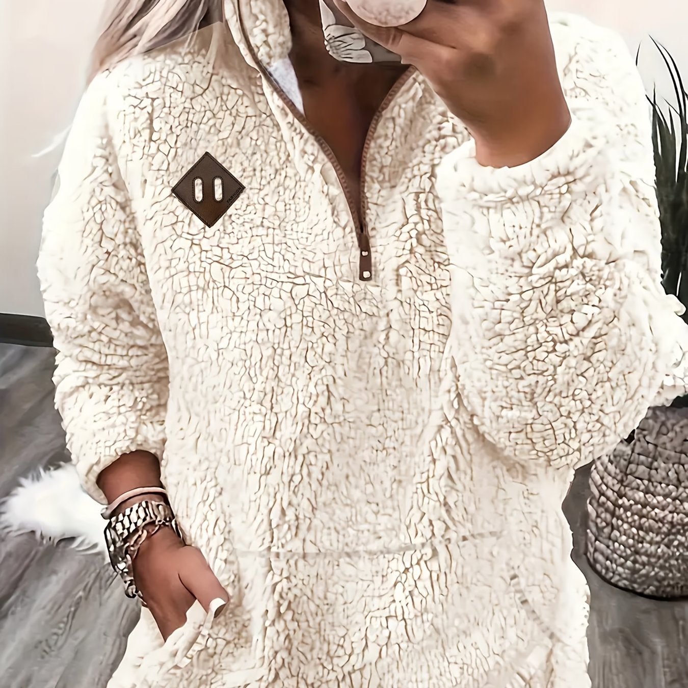 Women'S Cozy Fleece Zip-Up Sweatshirt with Stand Collar - Light Blue, Long Sleeve, Casual Fall/Winter Pullover, Soft & Warm, Perfect for Casual Attire, Casual Winter Wear | Stand Collar Sweatshirt | Zippered Pullover, Sweater