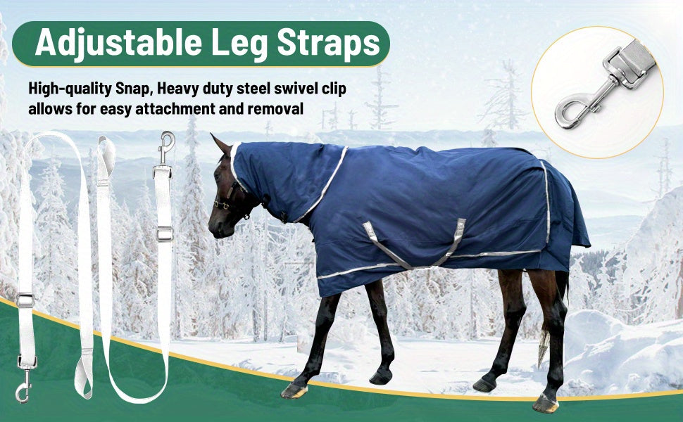 Coperta Invernale Outdoor Cavallo con Protezione Coda - Antivento Regolabile