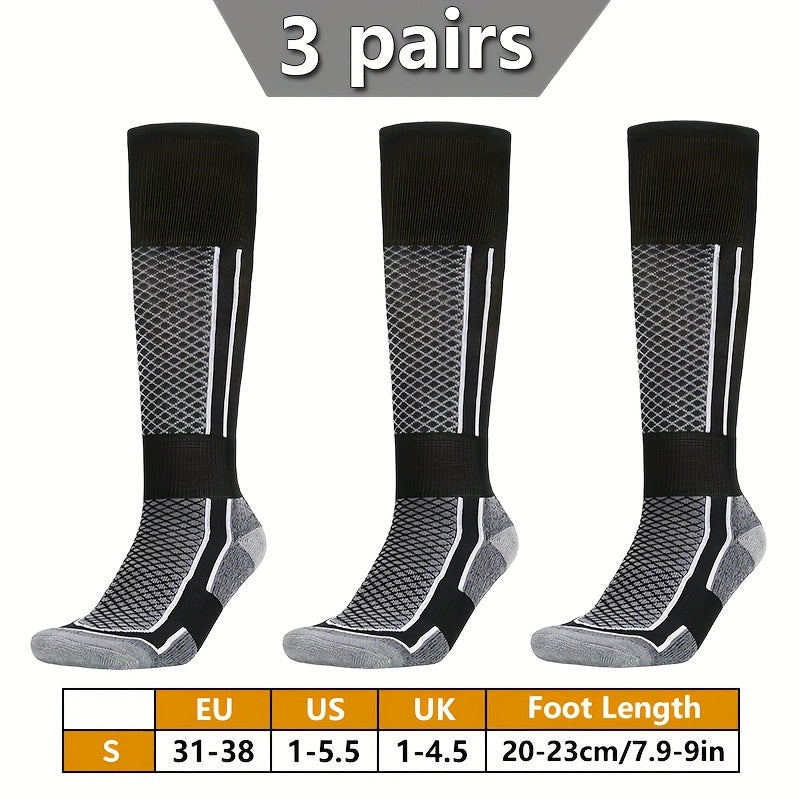 3 Pairs High-Top Thick Sole Men's Socks Women's Socks Equestrian Sports Socks