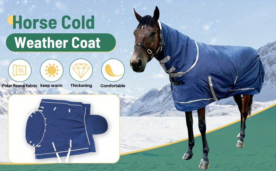 Coperta Invernale Outdoor Cavallo con Protezione Coda - Antivento Regolabile